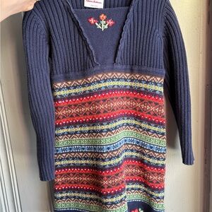 Hanna Andersson Knit Sweater Dress 4-5 Girls